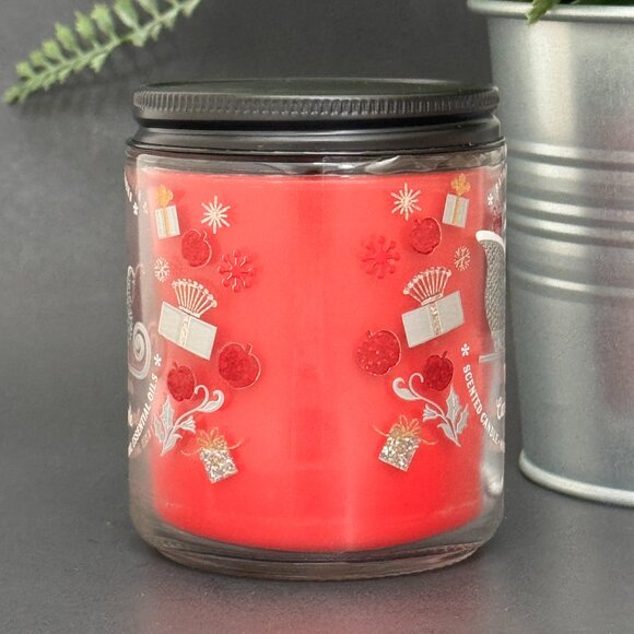 BBW Winter Candy Apple Bath & Body Works Mason Jar Single Wick Candle - Picture 2 of 10